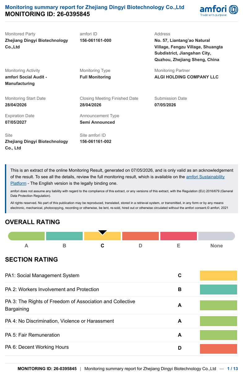 amfori BSCI Audit document